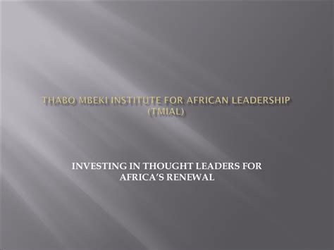 thabo mbeki african leadership institute
